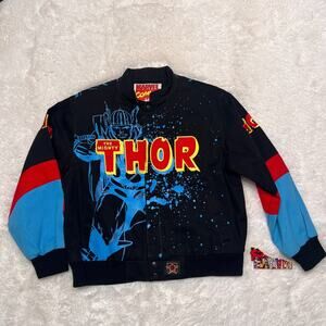 JH DESIGN THE MIGHTY THOR YOUTH JACKET SIZE L 9-10 MARVEL AVENGERS
